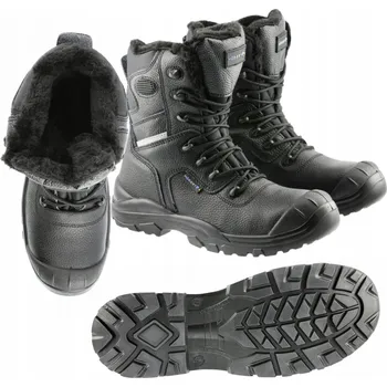 Pracovní obuv Vysoké pánské zimní pracovní boty s ocelovou špičkou S3, voděodolné, zateplené, velikost 43