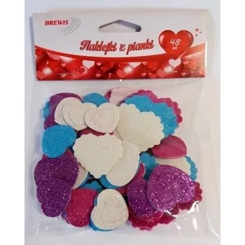 samolepka Pěnové Samolepky srdce 48ks PVW05 Brewis