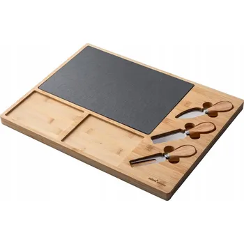 Kuchyňské prkénko Servírovací prkénko na sýry, uzeniny a chuťovky z bambusu + nože Altom Design