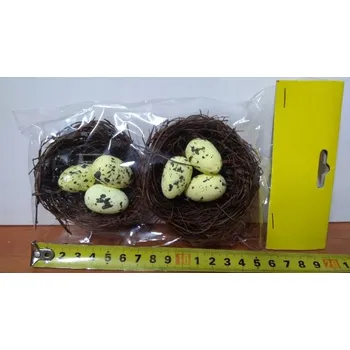 Velikonoční dekorace HNÍZDO S VAJÍČKY, VAJÍČKA V HNÍZDĚ 2 KS