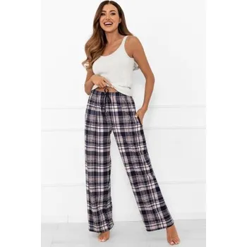 Dámské pyžamové kalhoty Italian Fashion Dona - bavlna Modro-béžová XL