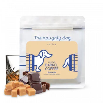 Káva Výberová káva Etiopie Jenny's BARREL COFFEE - zrající v sudech po whiskey 200g od The naughty dog