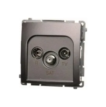 Elektrická zásuvka Anténní zásuvka nástěnná Kontakt-simon stříbrná