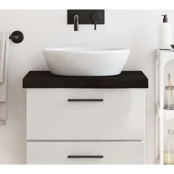 Deska pod umyvadlo vidaXL Koupelnová deska 60x60x(2-6) cm ošetřený masiv [3156112] Barva: tmavě hnědá