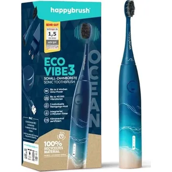 GPS Happybrush [Vítěz testu*] Eco VIBE 3 Elektrický sonický zubní kartáček - Udržitelný zubní kartáček