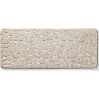 Koupelnová předložka KOUPELNOVÁ PŘEDLOŽKA BÉŽOVÁ PROTISKLUZOVÁ ROHOŽ V LISOVANÝM VZOREM 50 x 120 cm