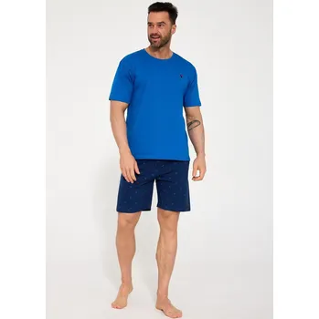 Pánské pyžamo Pyžamo Cornette 326/208 Toucan kr/r S-2XL pánské tmavě modrá XXL