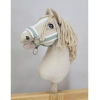 Hobby horsing Nastavitelná ohlávka pro koně Hobby Horse A3 šalvěj s bílým kožíškem