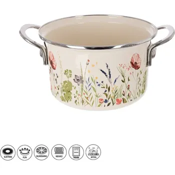 Hrnec smalt MÁK smetanová/mix barev průměr 18 cm 3 l