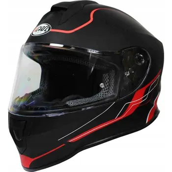 Helma na motorku Dětská moto helma VCAN H151 MATNÁ ČERNÁ ČERVENÁ, velikost YS 48