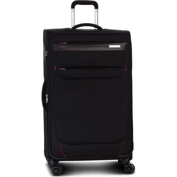 WORLDPACK Cestovní látkový kufr DENVER 4w BLACK střední M TSA