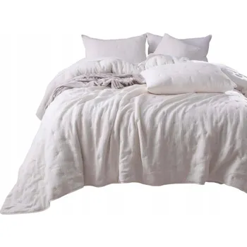 Přehoz na lůžko Přehoz na postel Spod Igły i Nitki mikrovlákno 240 cm x 260 cm béžový