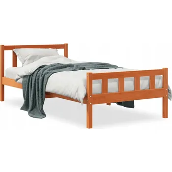 Postel Dřevěná borovicová postel voskovaná hnědá 195,5 x 80,5 x 69,5 cm