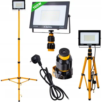LED REFLEKTOR STAVEBNÍ HALOGEN NA STATIVU DÍLENSKÁ LAMPA 100W 4500K 160cm