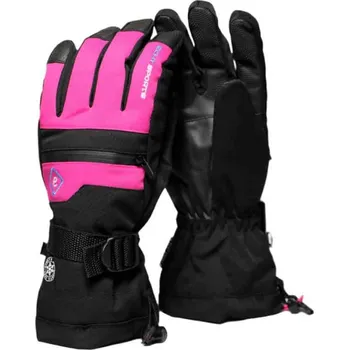 Rukavice ECHT DÍVČÍ / DÁMSKÉ LYŽAŘSKÉ PRSTOVÉ RUKAVICE Barva: Černorůžová, Velikost: 11/12 M