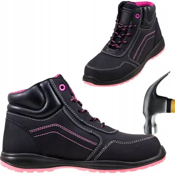 Pracovní obuv Dámské pracovní boty S1 kožené Kotníkové ochranné boty s ocelovou špičkou BOZP Lehké, velikost 38