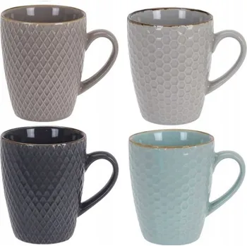 Keramický hrnek Koopman 300 ml, skandinávský design, 4 ks