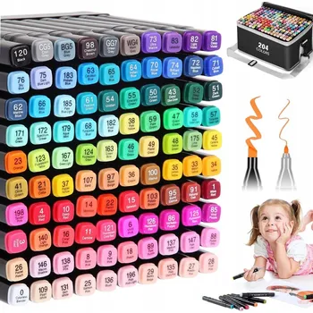 LIHOVÉ FIXY SADA 204 ks PRO KRESLENÍ MALOVÁNÍ + TAŠKA