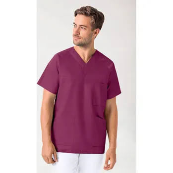 Dámská tunika Pánská tunika - výstřih do V, borůvková