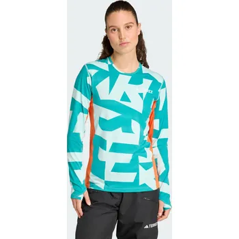 Dámská mikina ADIDAS Tričko Multi Synthetic Base Layer Long Sleeve XS MODRÁ|ORANŽOVÁ