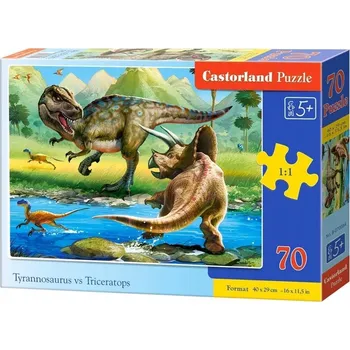 Puzzle Puzzle Castorland 70 dílků Tyrannosaurus versus Triceratops