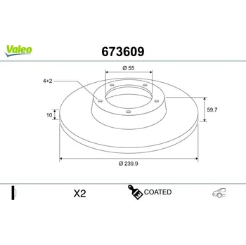 Brzdový kotouč Brzdový kotouč VALEO 673609