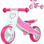 Odrážedlo MILLY MALLY Jake Hearts 2v1 Růžovo-bílé