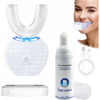 Elektrický zubní kartáček AUTOMATICKÝ ELEKTRICKÝ SONICKÝ KARTÁČEK NA ZUBY S LED SVĚTLEM, 4 REŽIMY