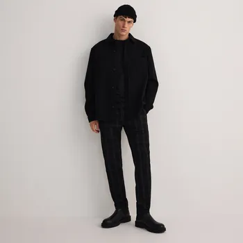 Pánské kalhoty Reserved - Kostkované kalhoty chino - černý - 640DR-99P - 640DR-99P-36-2