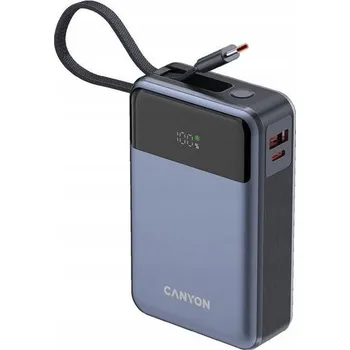 Powerbanka Canyon OnPower 60 20000mAh s USB-C kabelem PD 65W, grafitová