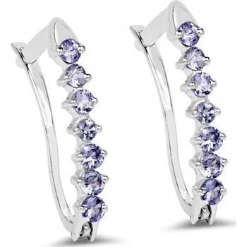 Náušnice NÁDHERNÉ STŘÍBRNÉ NÁUŠNICE S PŘÍRODNÍMI TANZANITY