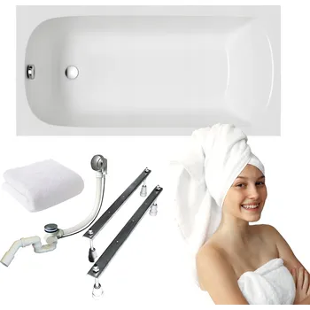 Vana Obdélníková akrylátová vana Polimat Classic, boční odtok, 130 x 70 cm