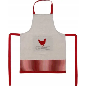 Kuchyňská zástěra BAVLNĚNÁ KUCHYŇSKÁ ZÁSTĚRA červená kurka 60x80