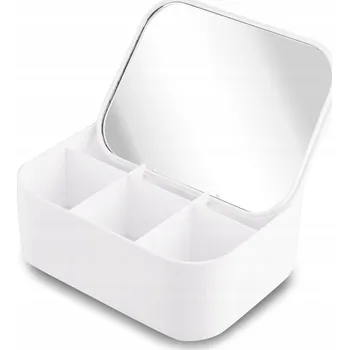 Úložný box Plastový BOX S VÍKEM zrcátkem ORGANIZÉR NA ŠPERKY