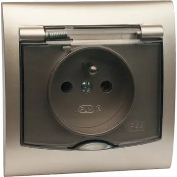 Elektrická zásuvka Polmark VEGA saténová nástěnná Elektrická zásuvka GPH-1VZ