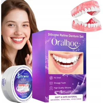 Péče o zubní náhradu Zestaw Protez Silikonowych Tymczasowe Sztuczne Zęby Ortodontyczne