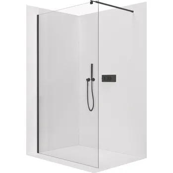 CERANO - Sprchová zástěna Walk-in Opal L/P - 6 mm - černá matná, transparentní sklo - 100x190 cm