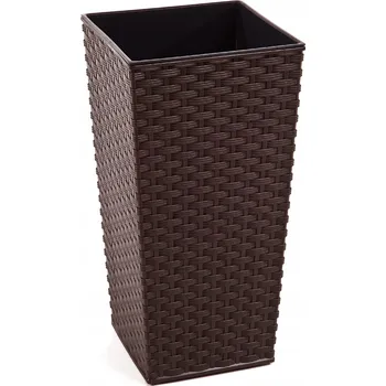 Květináč Plast Květináč béžový Lamela 25 cm x 25 x 46,5 cm