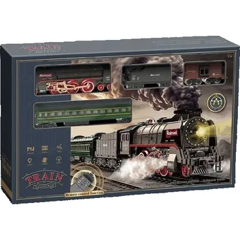 Vláček a vláčkodráha SADA VLÁČKU NA BATERIE SVĚTLO ZVUK KOLEJE PŘÍSLUŠENSTVÍ