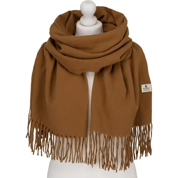 Šála CEDAR Hnědá teplá dlouhá zimní šála 180x70 cm
