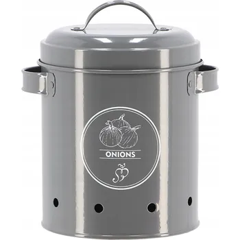 Dóza na potraviny Kovová nádoba na cibuli s ventilací grafit