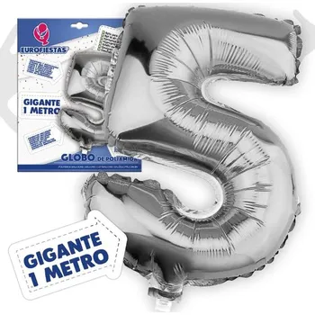 Balónek Ouda Party - 100 cm stříbrný balón ve tvaru číslice