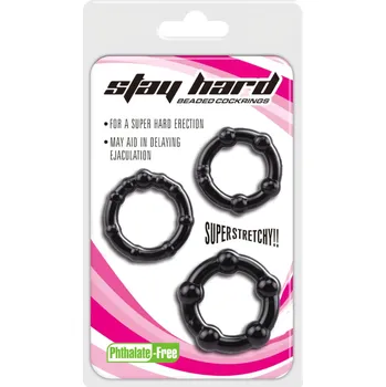 Lonely Stay Hard sada kroužků na penis - černá (3 díly)