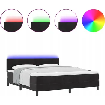 Matrace Taštičková matrace 180x200 cm, černá, samet, středně tvrdá