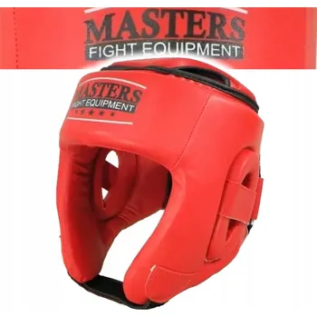 Chránič hlavy na box a bojový sport Boxerská helma chránič hlavy Masters KTOP-PU (WAKO APPROVED) červená S