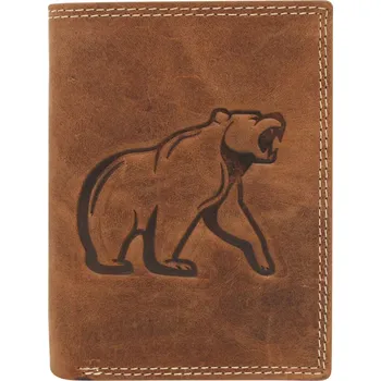 Peněženka Vertikální pánská kožená peněženka RFID ALWAYS WILD N4-CHM