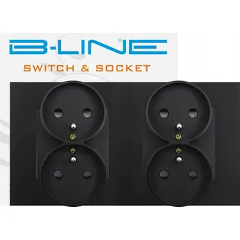 Elektrická zásuvka Černá nástěnná Elektrická Zásuvka B-line