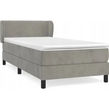 Postel Kontinentální postel s nastavitelným čelem 203x103x78/88 cm, světle šedá