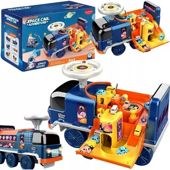 Odrážedlo Policejní Autíčko 2v1 Odjížďka Odrážedlo 4 auta Autodráha Zvuky Světla