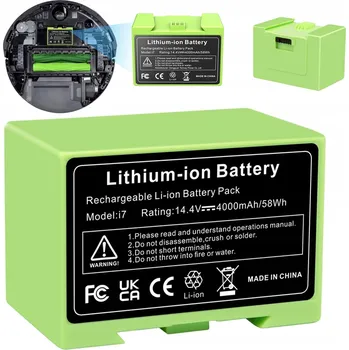 KOMPATIBILNÍ BATERIE 4000 MAH PRO VYSAVAČE IROBOT I3 I7 E5
